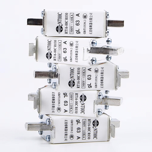 စိတ်ကြိုက်လက်ကားရောင်းချသော ဗို့အားနိမ့် NT00C AC Fuse လင့်ခ်ဓား Little Blade High Breaking Capacity Copper 100A CE