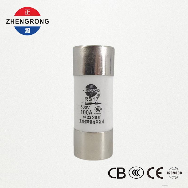 RS17 100A 500V Cylindrical Fast-Acting Fuse | 22*58mm | CCC လက်မှတ်ရထားသည်။