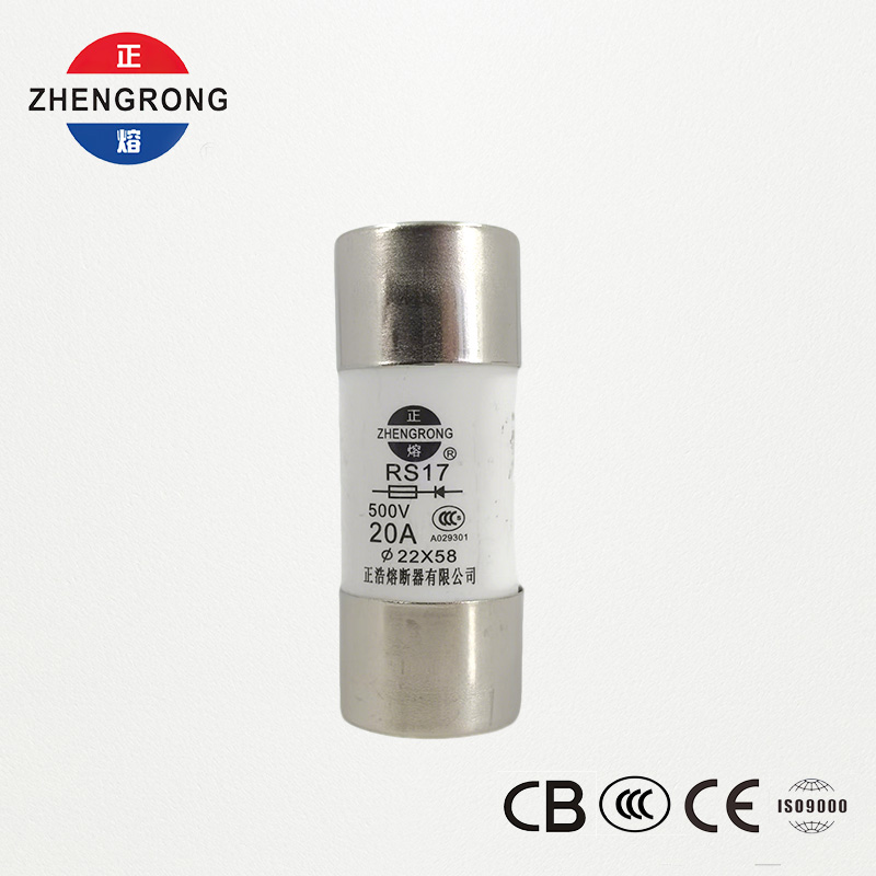 RS17 20A 500V Cylindrical Fast-Acting Fuse | 22*58mm | CCC လက်မှတ်ရထားသည်။