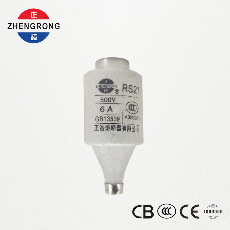 RS21 6A 500V လျင်မြန်စွာသရုပ်ဆောင်သော ဝက်အူအမျိုးအစား Fuse